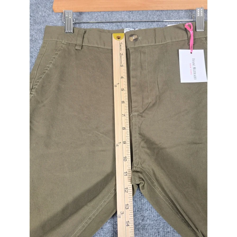 Isaac Mizrahi New York Boys Olive Cotton Stretch Slim Fit Flat Front Pants Sz 20